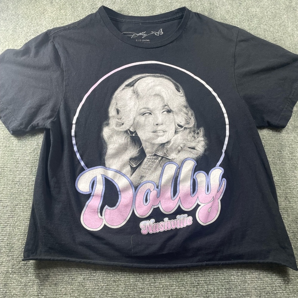 Dollcake‎ Black Graphic Tee with White Print